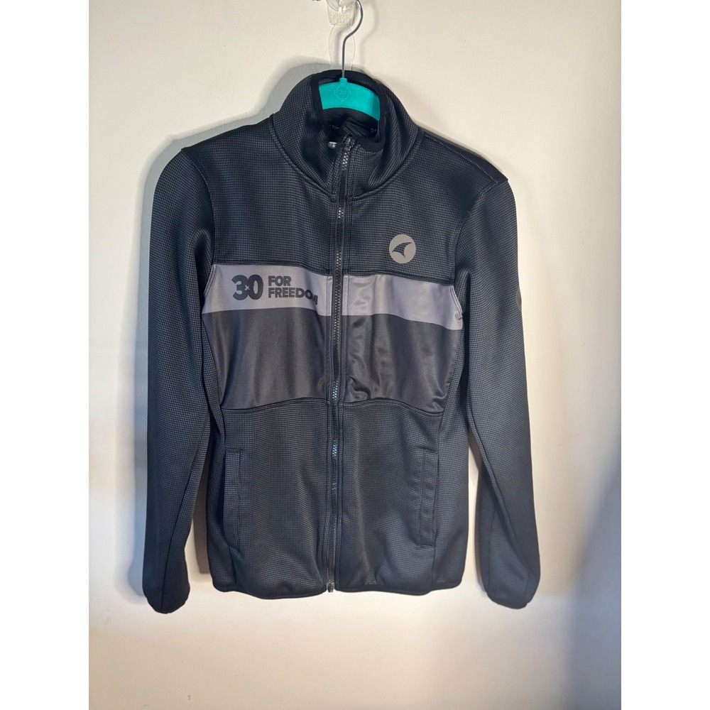 Pactimo 30 For Freedom Cycling Jacket Mens Small Black Grey Full Zip Rear Pocket